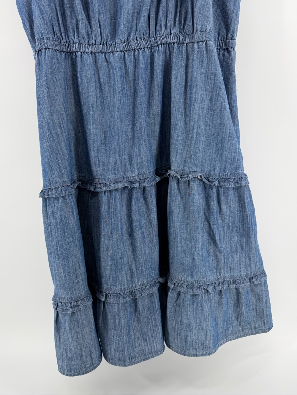 Lane Bryant Tiered Blue Denim Chambray Midi Sundress 20 - Picture 4 of 8